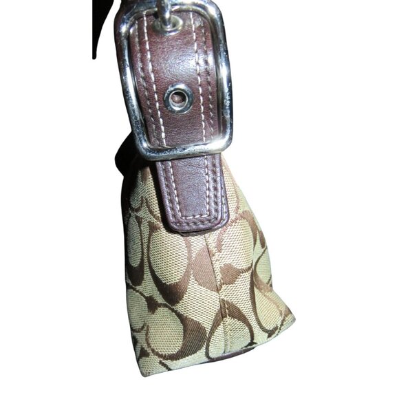 COACH 2005 Hampton Signature Jacquard Python & Suede Demi Baguette Barrel Bag - Picture 3 of 14